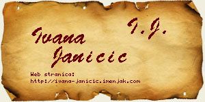Ivana Janičić vizit kartica